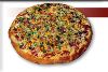 Pizzas Mexicana - 17 - Ingredientes: Molho na base, queijo mussarela, calabresa mo�da, pimenta, milho verde, piment�o e or�gano.